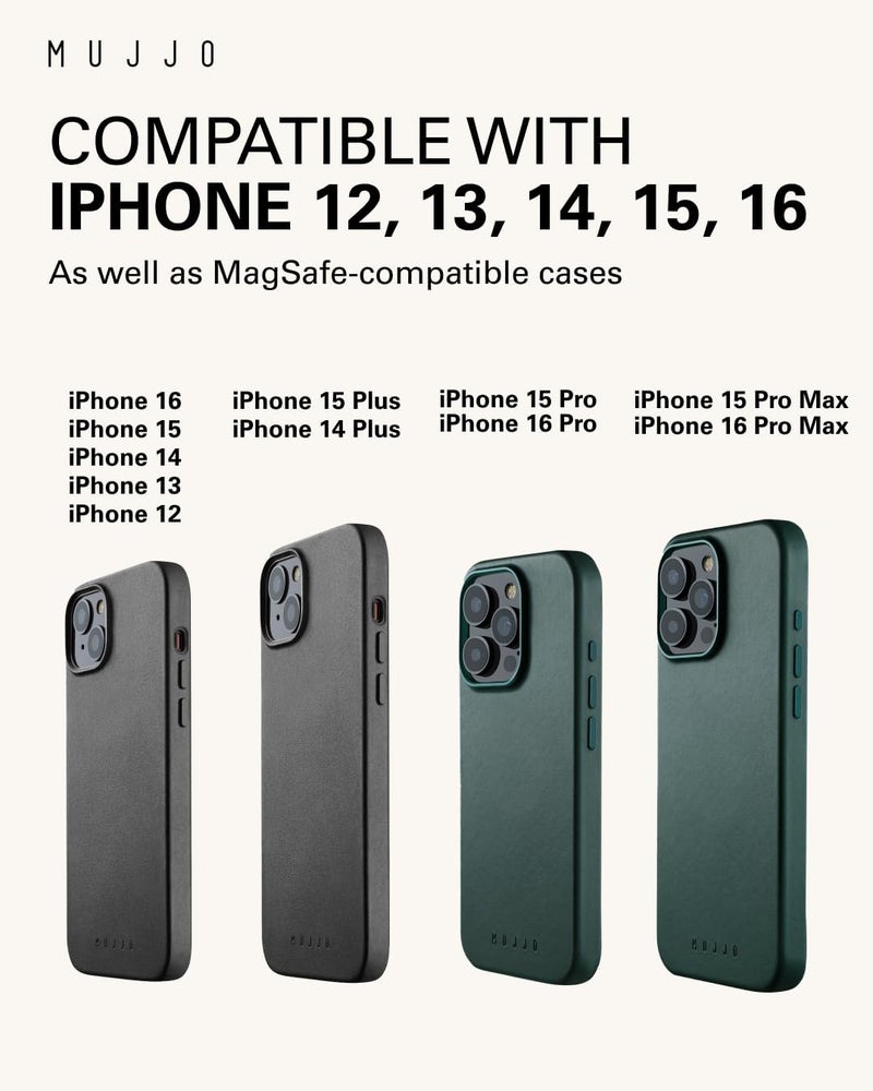 Mujjo Magsafe Compatible Leather Wallet Stand - Livid Green - Image 4